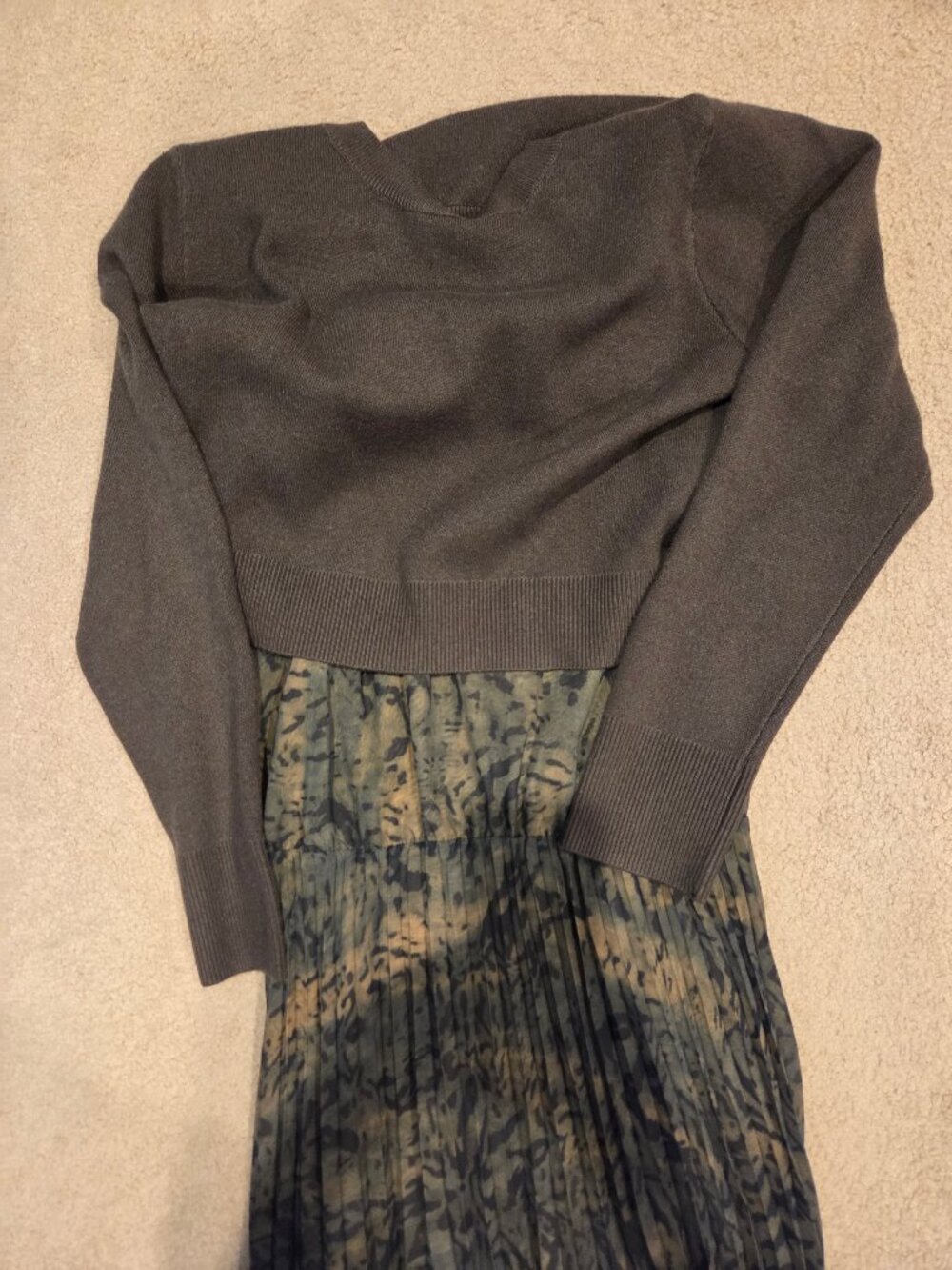 Rachel Zoe NWT Green Leopard Animal Print Dress Sweater L - Picture 2 of 3